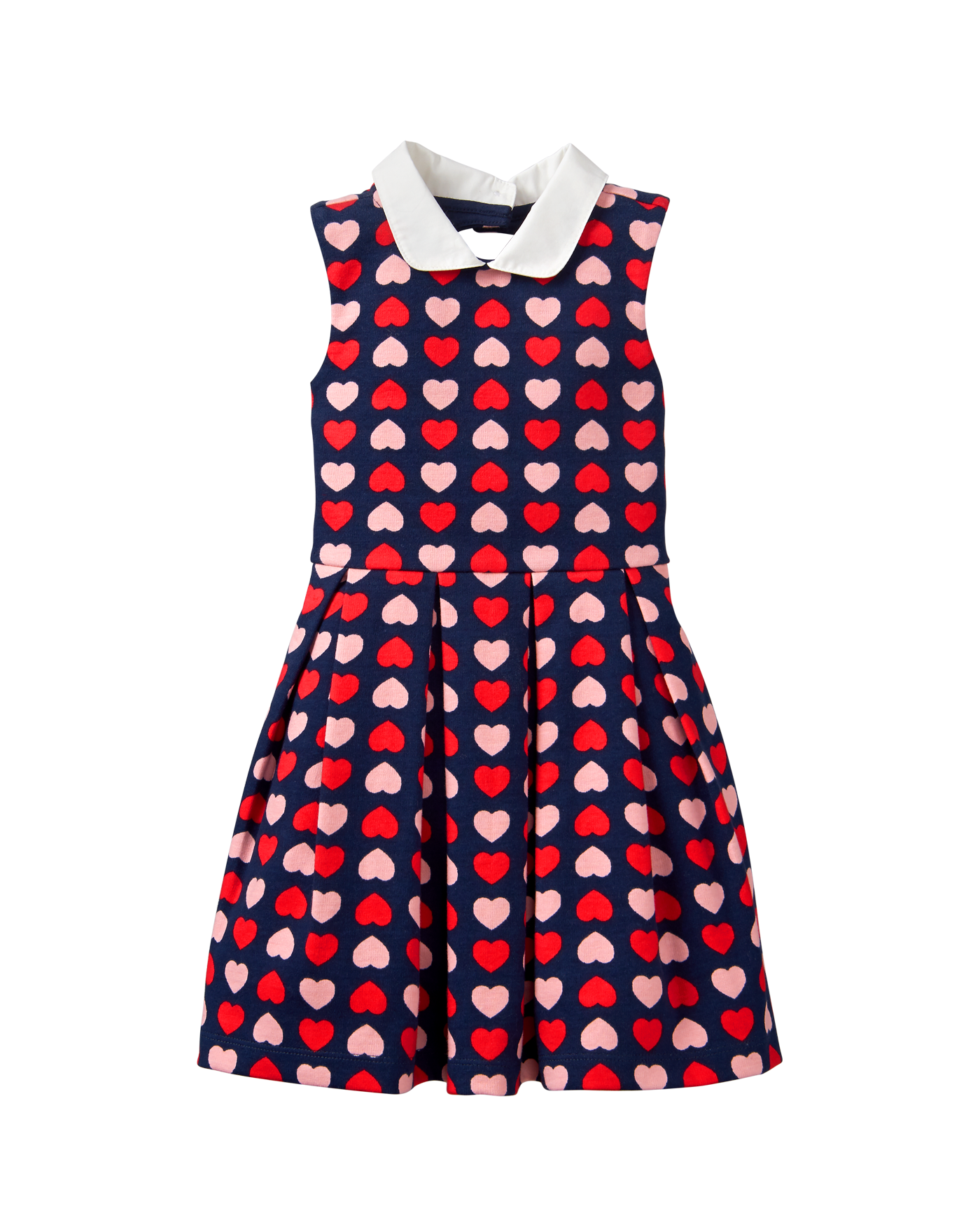 Girl Navy Heart Print Heart Ponte Dress ...